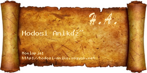 Hodosi Anikó névjegykártya